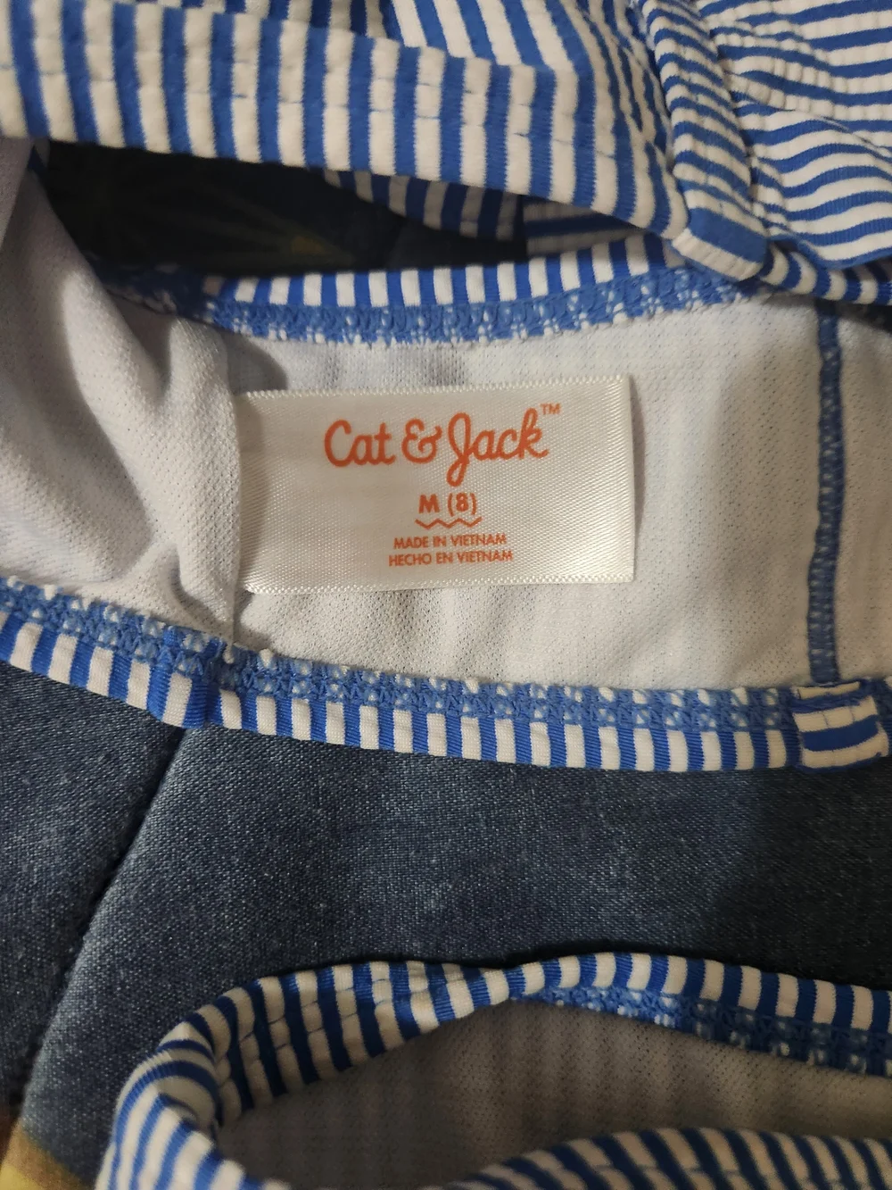 Cat & Jack Blue and White Striped Ruffle Strap Bikini